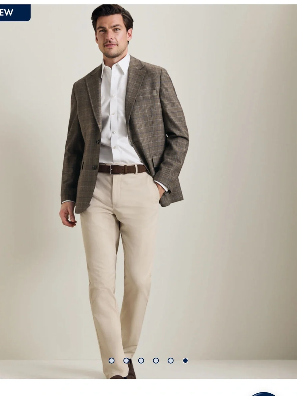 Charles Tyrwhitt Lightweight Wool Check Jacket - Mocha 38R *Brand New With Tags*